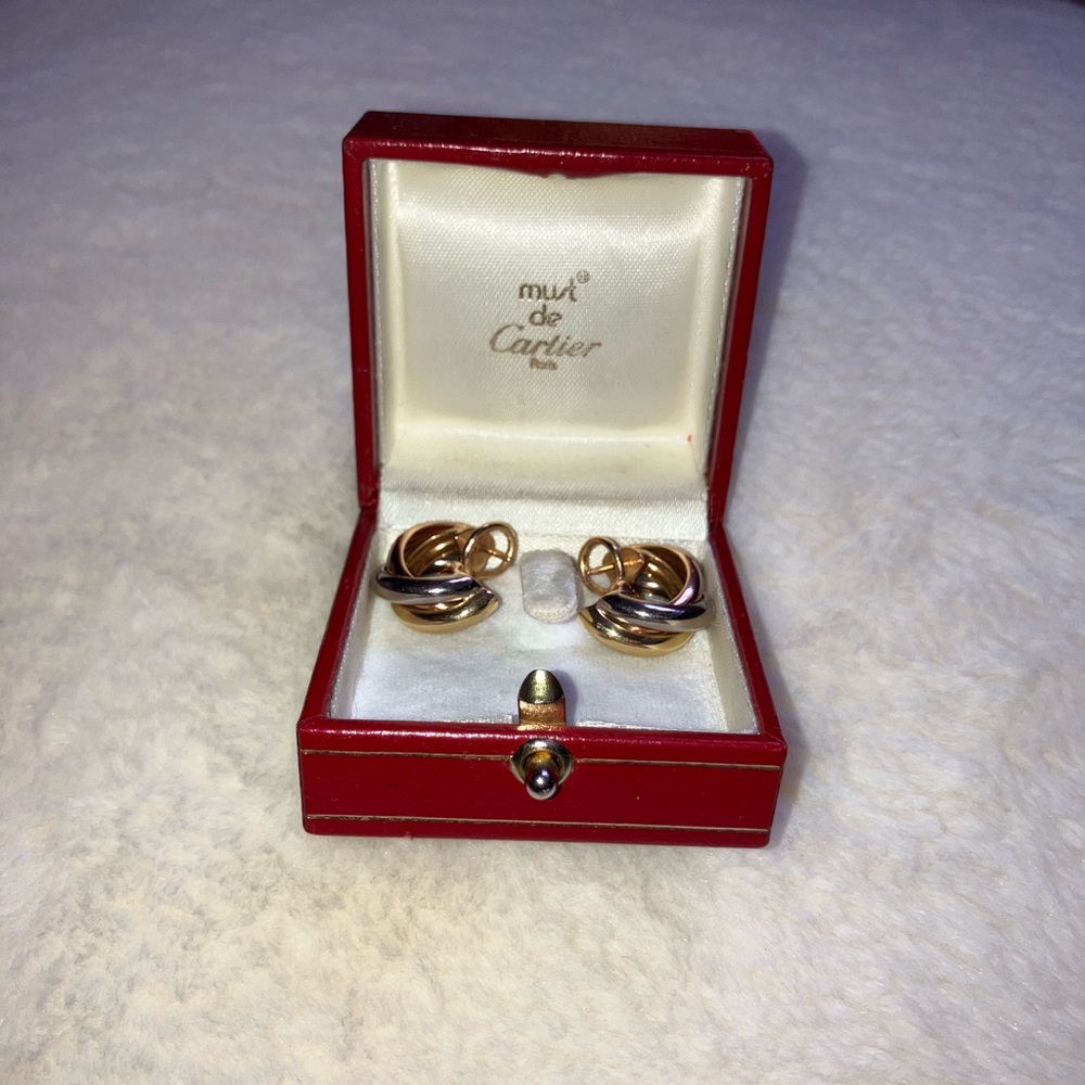 Authentic Cartier Trinity Earrings, Classic Model - Picture 9 of 10